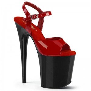 Talons Pleaser Flamingo-809 Femme Rouge Noir | FRANCE FRCZLAMO