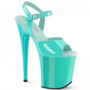 Talons Pleaser Flamingo-809 Femme Turquoise Clair | PARIS FRQIXANJ