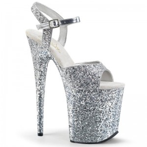 Talons Pleaser Flamingo-810LG Femme Argent | FRANCE FRAUZFWK