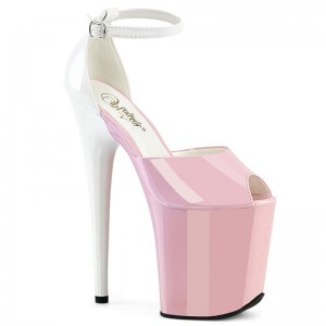 Talons Pleaser Flamingo-868 Femme Rose Blanche | PARIS FRHIYOZM