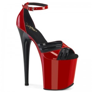 Talons Pleaser Flamingo-884 Femme Rouge Noir | FRANCE FRJTUVGK