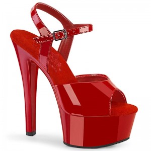 Talons Pleaser Gleam-609 Femme Rouge | FRANCE FRAYURVP