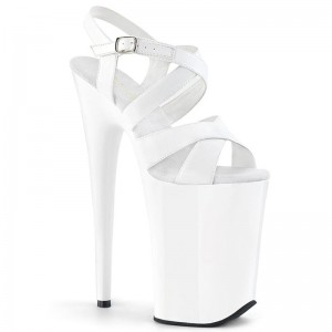 Talons Pleaser Infinity-997 Femme Blanche | FRANCE FRQGCFIM