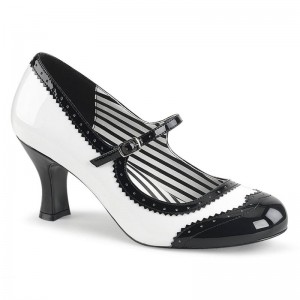 Talons Pleaser Jenna-06 Femme Blanche Noir | PARIS FRCYJZVO