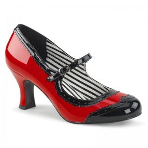 Talons Pleaser Jenna-06 Femme Rouge Noir | FRANCE FRFHAMNQ