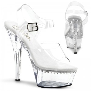 Talons Pleaser Kiss-208LS Femme Clear | PARIS FRTFJXUM