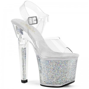 Talons Pleaser Lovesick-708SG Femme Argent | FRANCE FRQTANJV