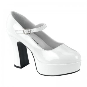 Talons Pleaser Maryjane-50 Femme Blanche | PARIS FRWQIUJE