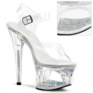 Talons Pleaser Moon-708DM Femme Clear | PARIS FRIQLXSU