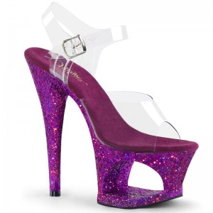 Talons Pleaser Moon-708LG Femme Violette | PARIS FRUYHLRX