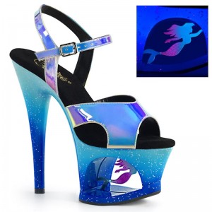 Talons Pleaser Moon-711MER Femme Bleu | PARIS FRDOLVKI