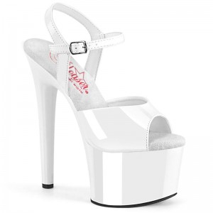 Talons Pleaser Passion-709 Femme Blanche | FRANCE FRZDNMWX