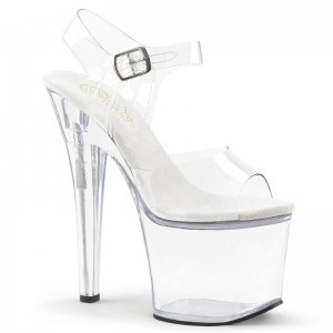 Talons Pleaser Radiant-708 Femme Clear | FRANCE FRTWEXUZ