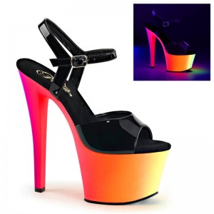 Talons Pleaser Rainbow-309UV Femme Noir Multicolore | FRANCE FRZNSHJO