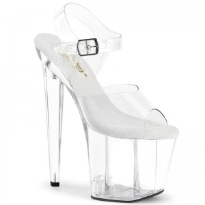 Talons Pleaser Razzle-808 Femme Clear | FRANCE FRLAMSRD