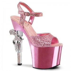 Talons Pleaser Revolver-709G Femme Rose | FRANCE FRITPORB