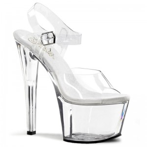 Talons Pleaser Sky-308 Femme Clear | PARIS FRSLWFQJ