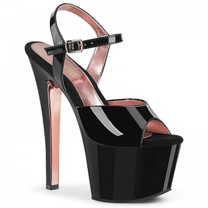 Talons Pleaser Sky-309TT Femme Noir Rose Doré | PARIS FRKAIOFC