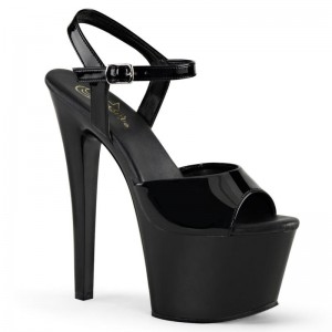 Talons Pleaser Sky-309VL Femme Noir | PARIS FRFOAHGQ