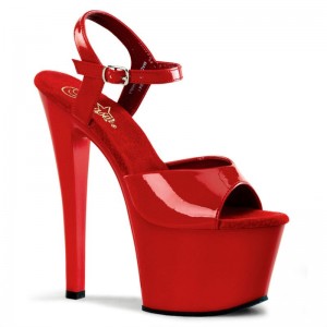 Talons Pleaser Sky-309 Femme Rouge | PARIS FRLZSHCR