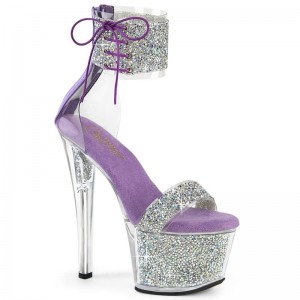 Talons Pleaser Sky-327RSI Femme Argent Violette | FRANCE FRNCRLYZ