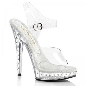 Talons Pleaser Sultry-608SDT Femme Clear | FRANCE FRRLVQFJ