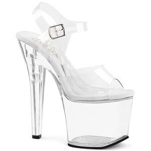 Talons Pleaser Treasure-708RAD Femme Clear | FRANCE FRFAYOSW