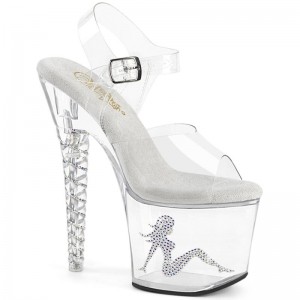 Talons Pleaser Unicorn-708TGRS Femme Clear | FRANCE FRXTPZVW