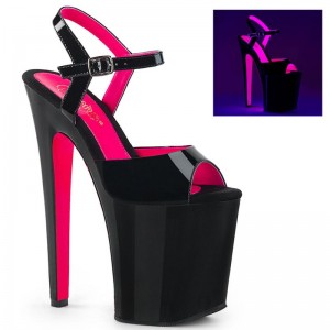 Talons Pleaser Xtreme-809TT Femme Rose Noir | PARIS FRNYQUCA