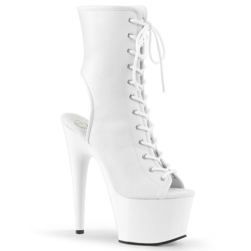 Bottines Pleaser Adore-1016 Vegan Leather Femme Blanche | PARIS FRYMHSKN