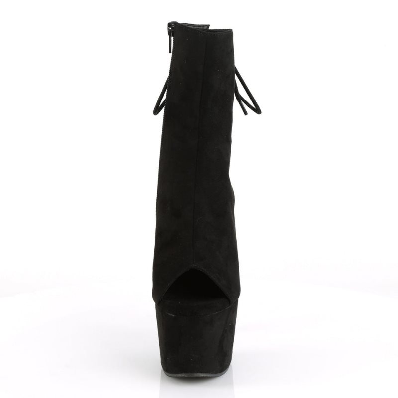 Bottines Pleaser Adore-1018FS Suede Femme Noir | PARIS FRJVQALN