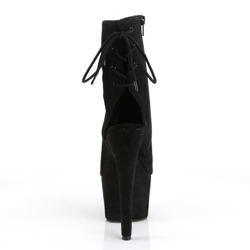 Bottines Pleaser Adore-1018FS Suede Femme Noir | PARIS FRJVQALN