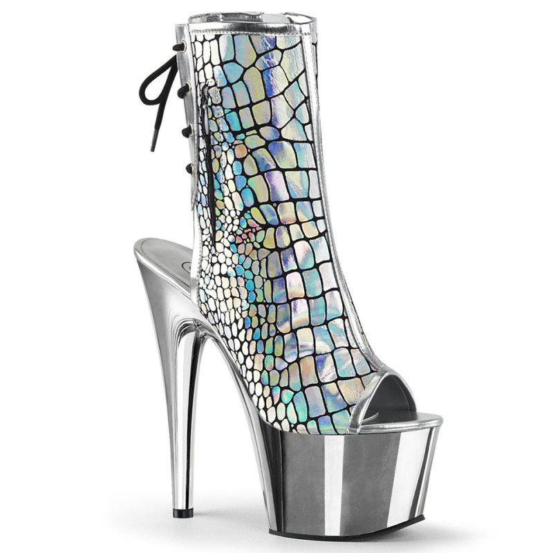 Bottines Pleaser Adore-1018HG Hologram Femme Argent | FRANCE FRTEOWXQ