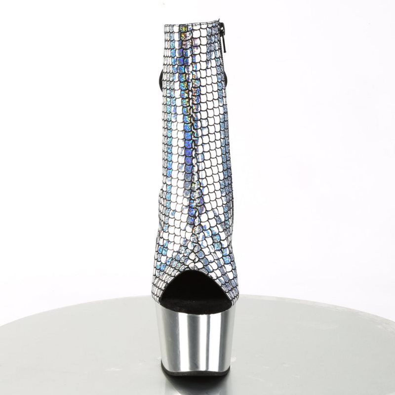 Bottines Pleaser Adore-1018MSC Hologram Femme Argent | FRANCE FROIJNKX