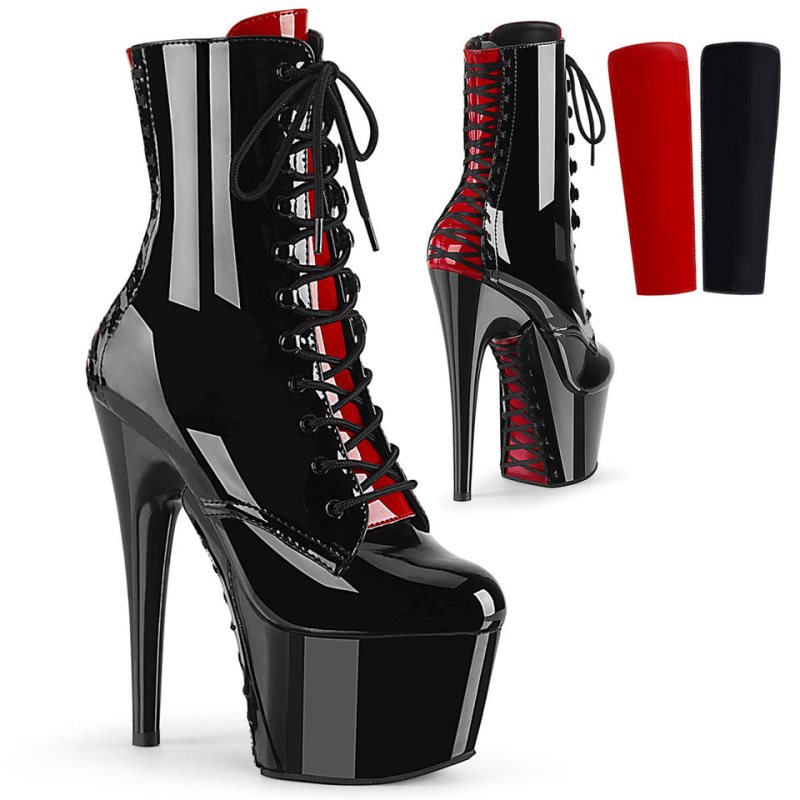 Bottines Pleaser Adore-1020FH Femme Noir Rouge | PARIS FRKVITLM