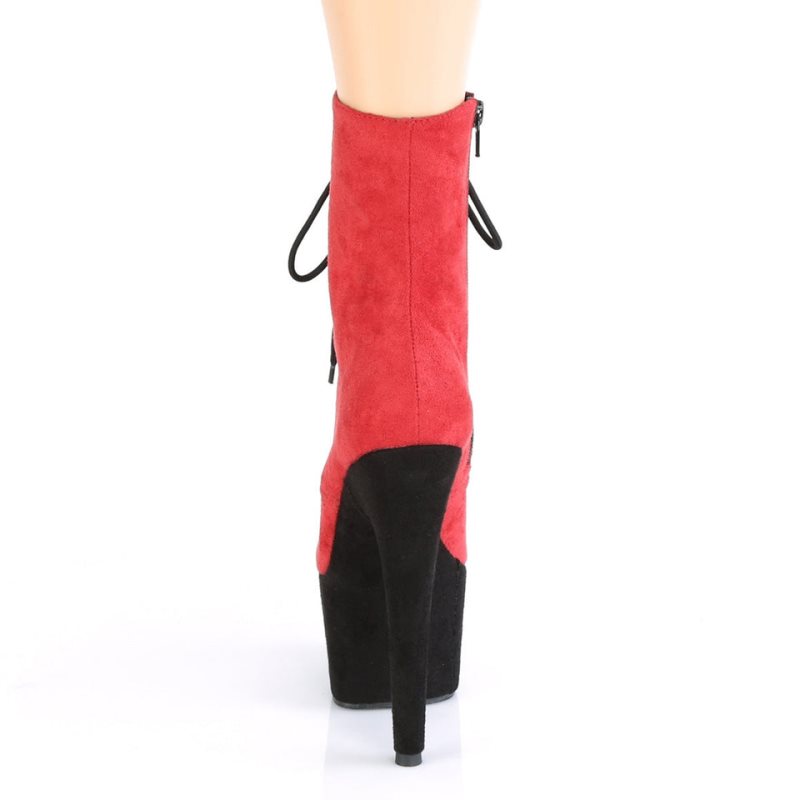 Bottines Pleaser Adore-1020FSTT Femme Rouge Noir | FRANCE FRCOPKRM