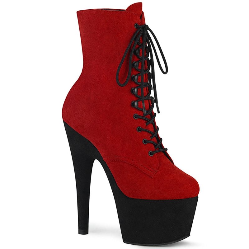 Bottines Pleaser Adore-1020FSTT Femme Rouge Noir | FRANCE FRCOPKRM