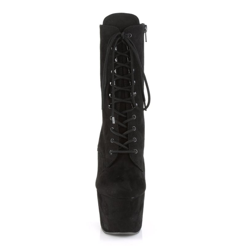 Bottines Pleaser Adore-1020FS Faux Suede Femme Noir | PARIS FRRUOHSL