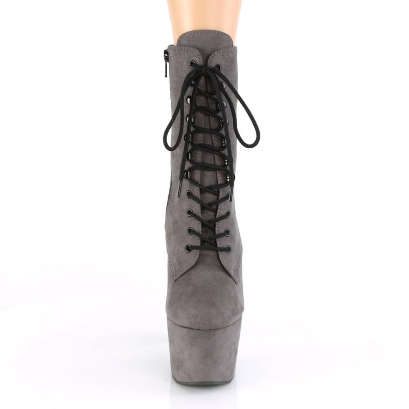 Bottines Pleaser Adore-1020FS Faux Suede Femme Grise | FRANCE FRRCAWDH