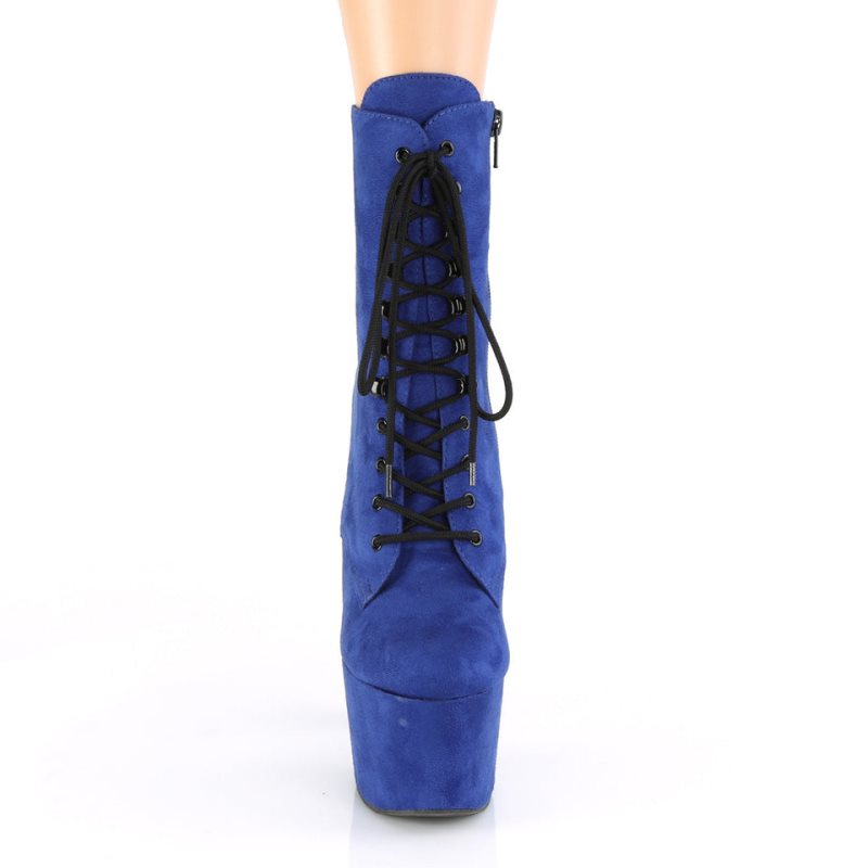 Bottines Pleaser Adore-1020FS Faux Suede Femme Bleu | FRANCE FRUMDTZN