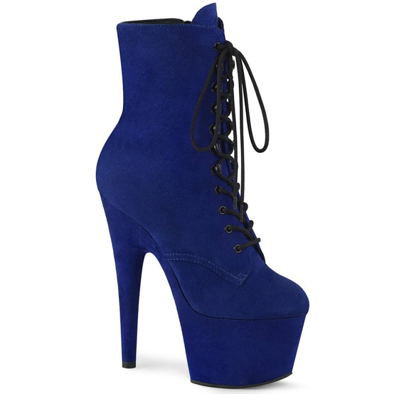 Bottines Pleaser Adore-1020FS Faux Suede Femme Bleu | FRANCE FRUMDTZN