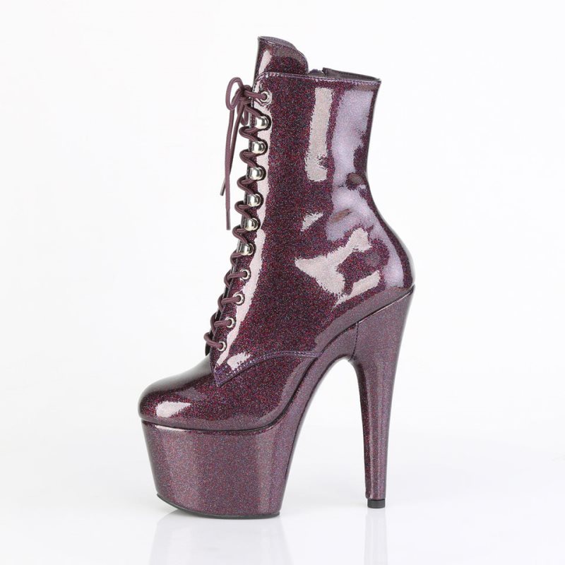 Bottines Pleaser Adore-1020GP Glitter Patent Femme Violette | PARIS FRFIRESJ