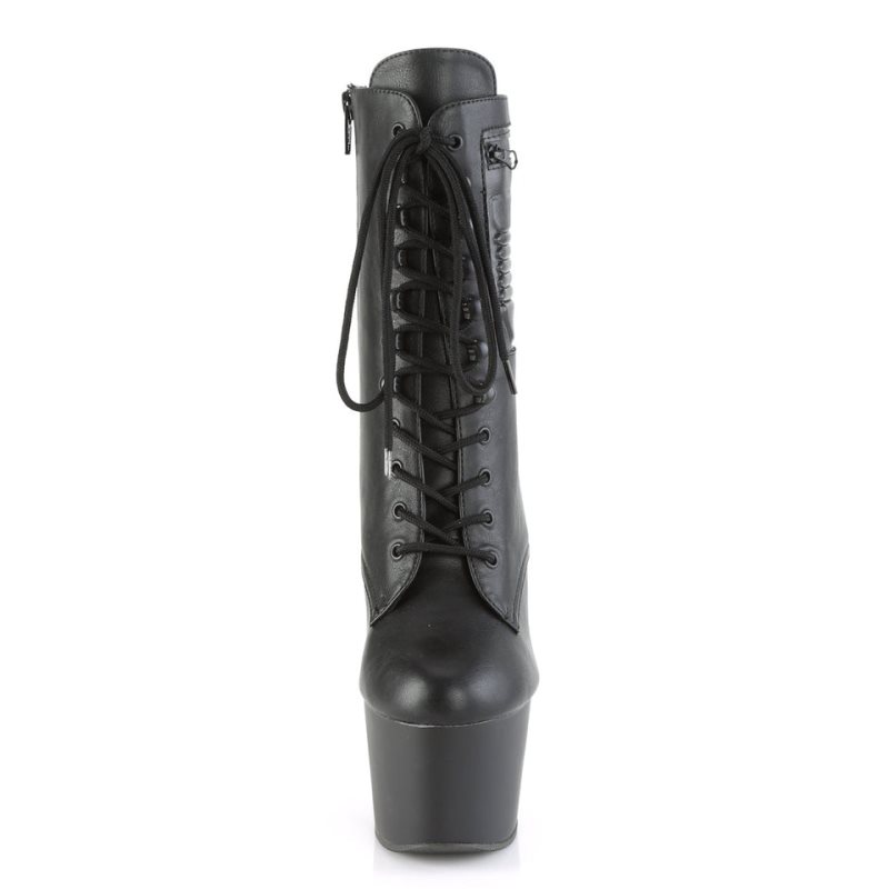 Bottines Pleaser Adore-1020PK Vegan Leather Femme Noir | FRANCE FRXADLSW