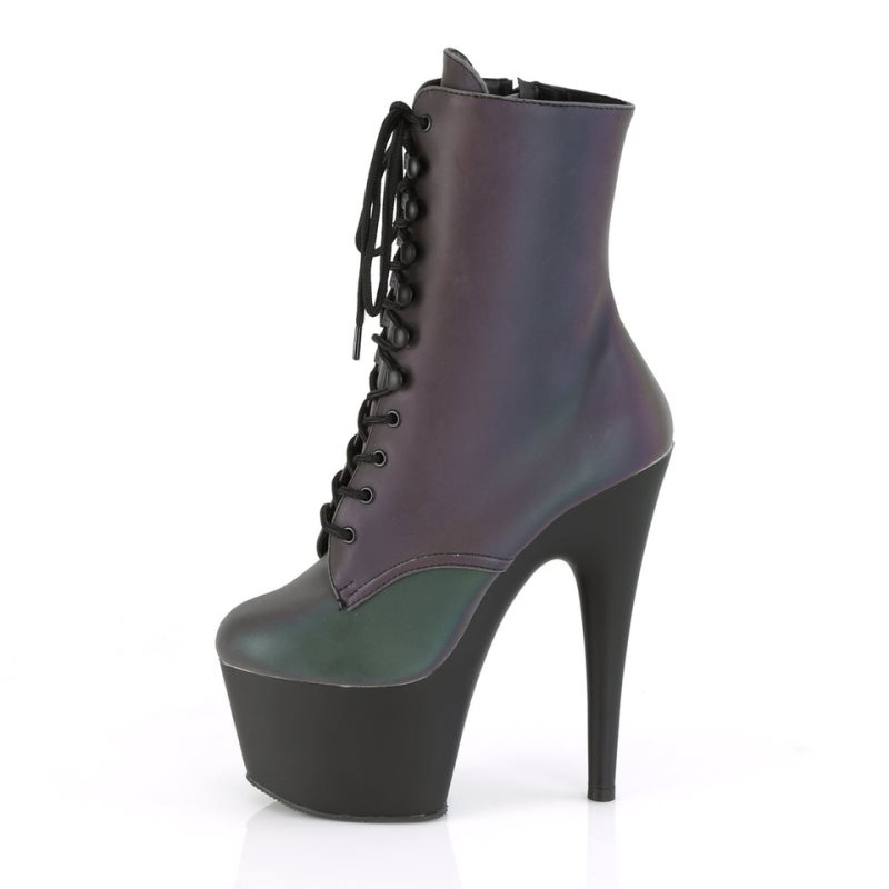 Bottines Pleaser Adore-1020REFL Femme Vert Noir | FRANCE FRMGSOQX