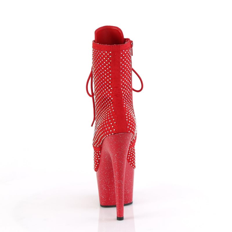 Bottines Pleaser Adore-1020RM Faux Suede Femme Rouge | PARIS FRSXEUOZ