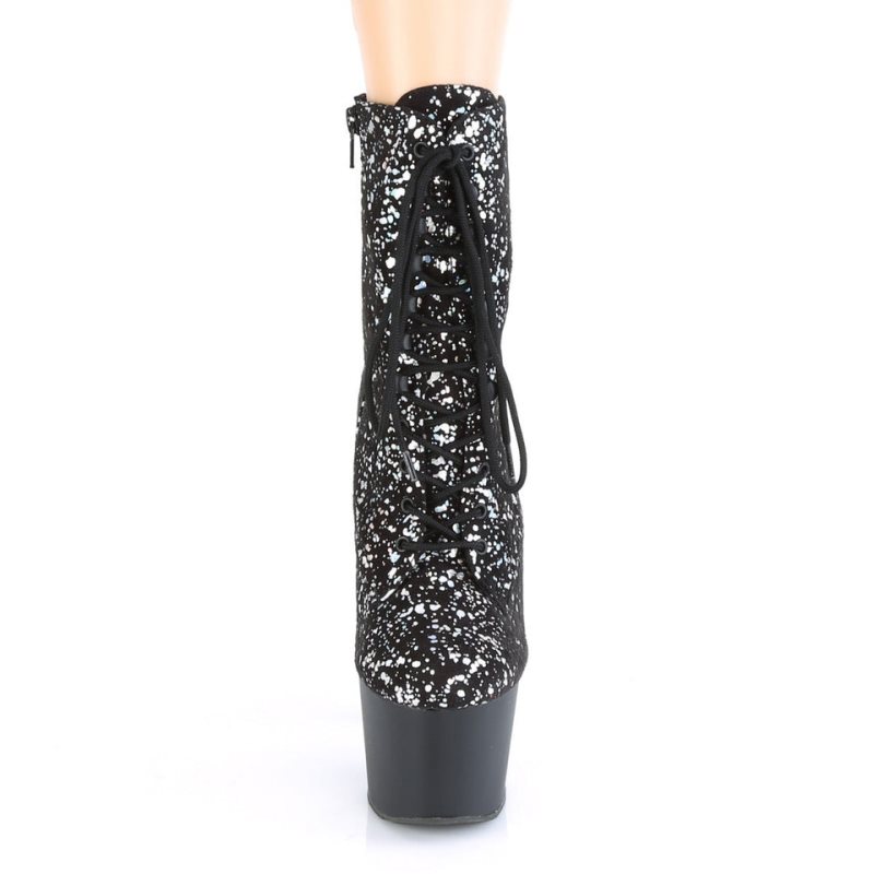 Bottines Pleaser Adore-1020SPLAT Hologram Femme Argent Noir | FRANCE FRREFQIZ