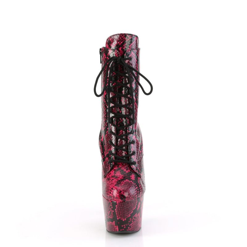 Bottines Pleaser Adore-1020SPWR Snake Femme Rose | PARIS FRZPJOKB