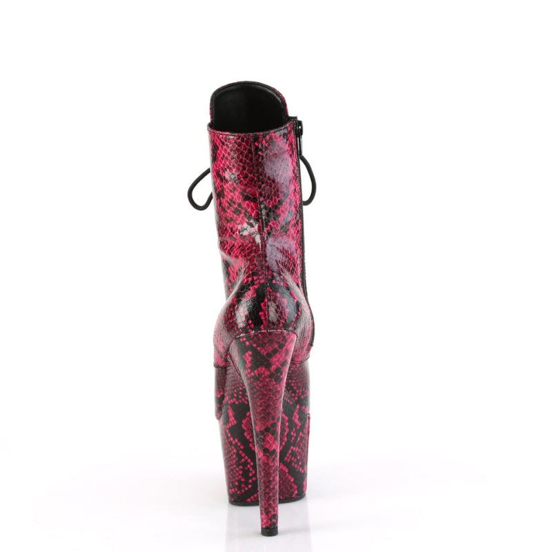 Bottines Pleaser Adore-1020SPWR Snake Femme Rose | PARIS FRZPJOKB