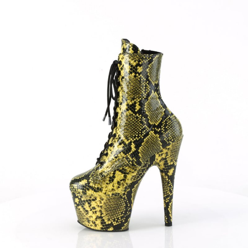 Bottines Pleaser Adore-1020SPWR Snake Femme Jaune | PARIS FRXQMOSG