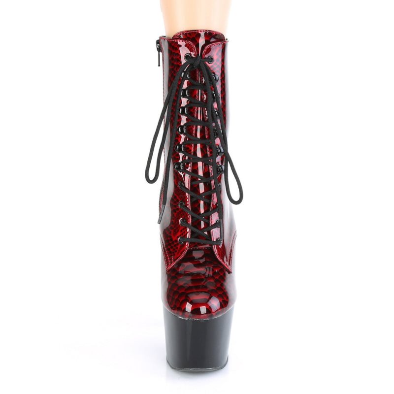 Bottines Pleaser Adore-1020SP Femme Rouge Noir | FRANCE FRDMRZLA